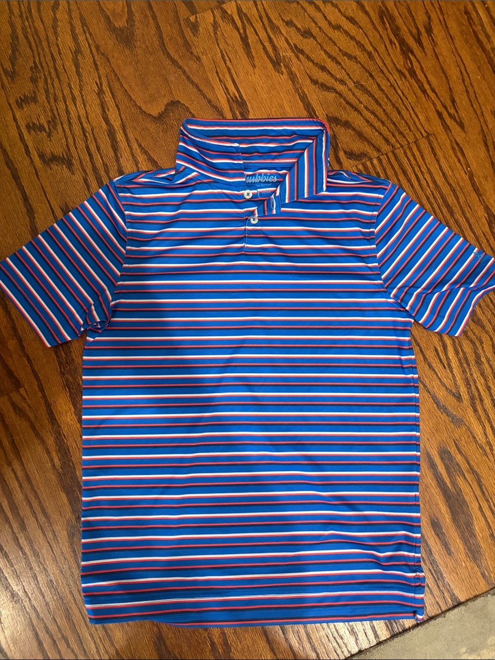 Boys chubbies Blue, Red & White Striped Polo
